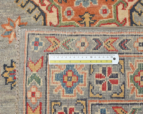 3x5 Gray Kuba Afghan Hand Knotted Wool Area Rug